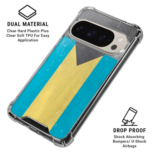 Bahamas Flag Distressed Pixel 9/9 Pro Clear Case